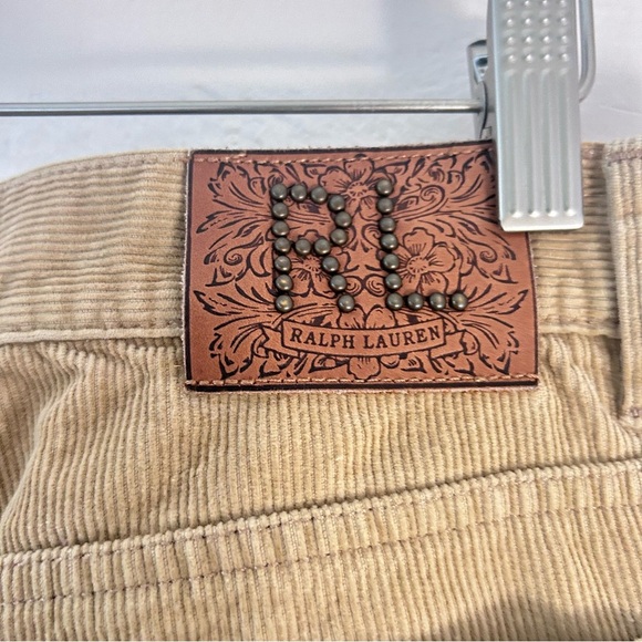 Ralph Lauren Vtg 90s Y2K Tan Corduroy Bootcut Pants Size 12 Midrise Cotton - Picture 7 of 12